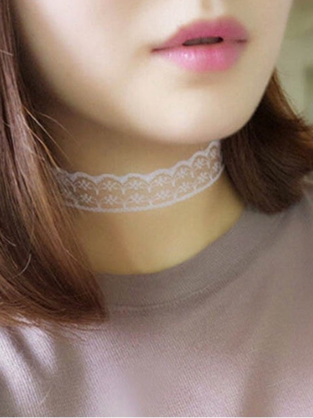 Lace Choker Necklace Women Color White